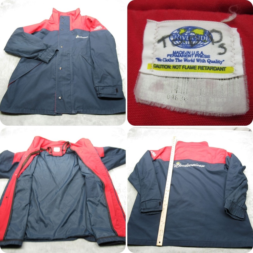 Budweiser Jacket Mens XL‎ Riverside Navy Red Employee Vendor 3in1 Shell USA VTG